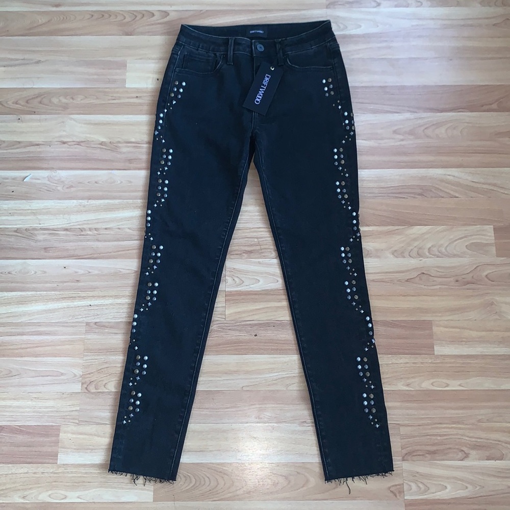 Driftwood | Jackie Black Raw Hem Studded Jeans